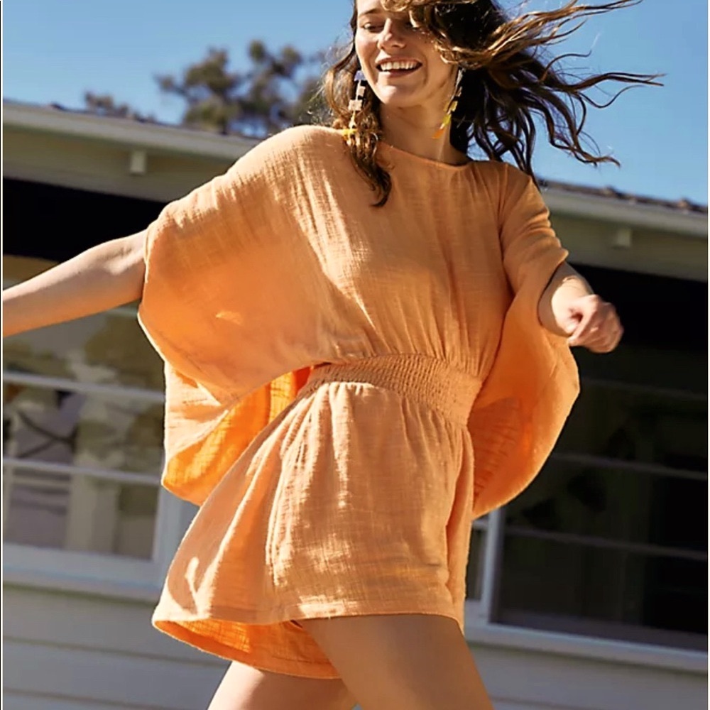NWT Free People Pietro Romper, size XS, color Suntan